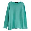 Evans Womens Fine Knit Roll Edged Jumper - Green Cotton - Size UK 16-18 (Womens) | Evans Sale | Discount Designer Brands