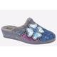 Sleepers Kimberly Flower Slippers Womens - Grey - Size UK 3 | Sleepers Sale | Discount Designer Brands