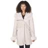 Infinity Leather Womens Ladies Suede Merino Sheepskin Coat-Samara - Grey Material_sheepskin - Size 16 UK