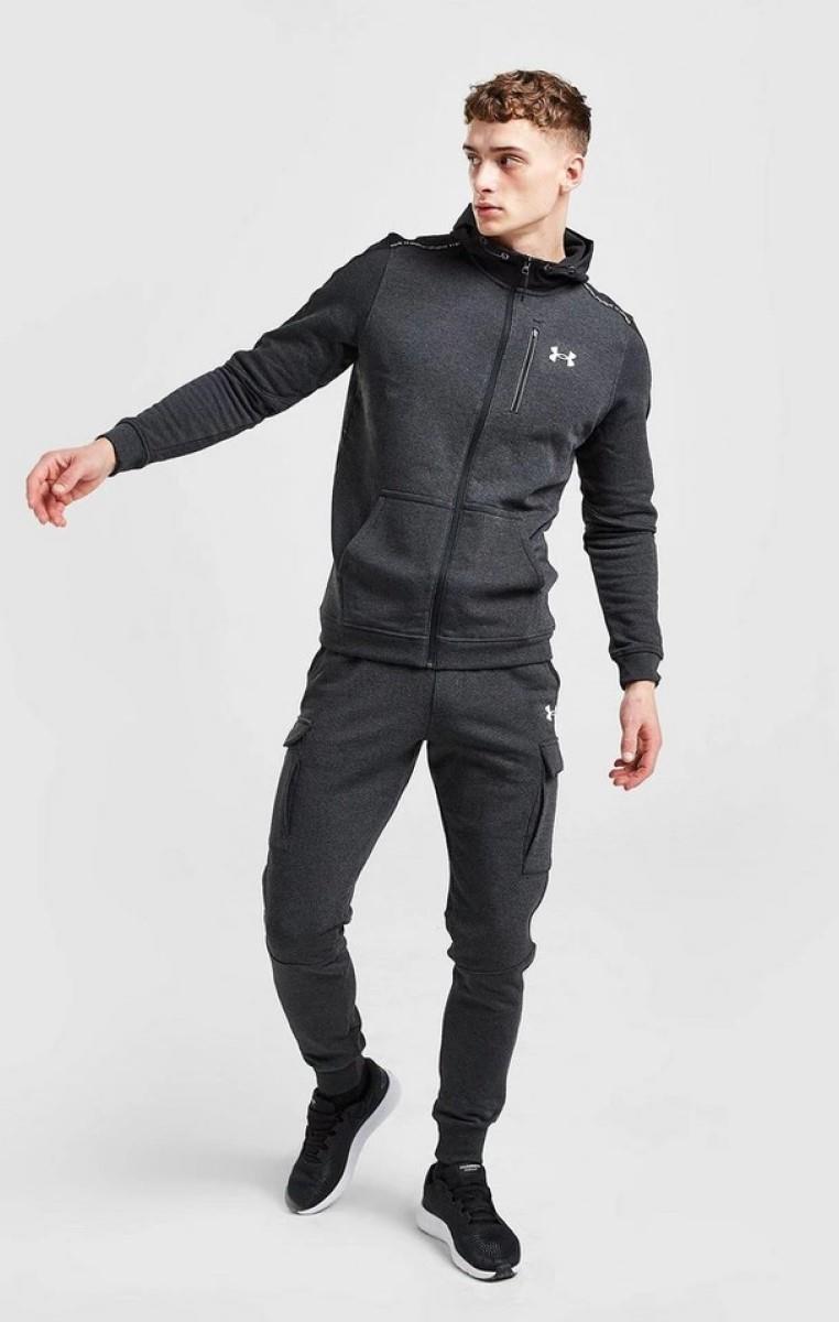 Under Armour Mens Threadborne Tracksuit - Charcoal Cotton - Size Small | Under Armour Sale | Discount Designer Brands