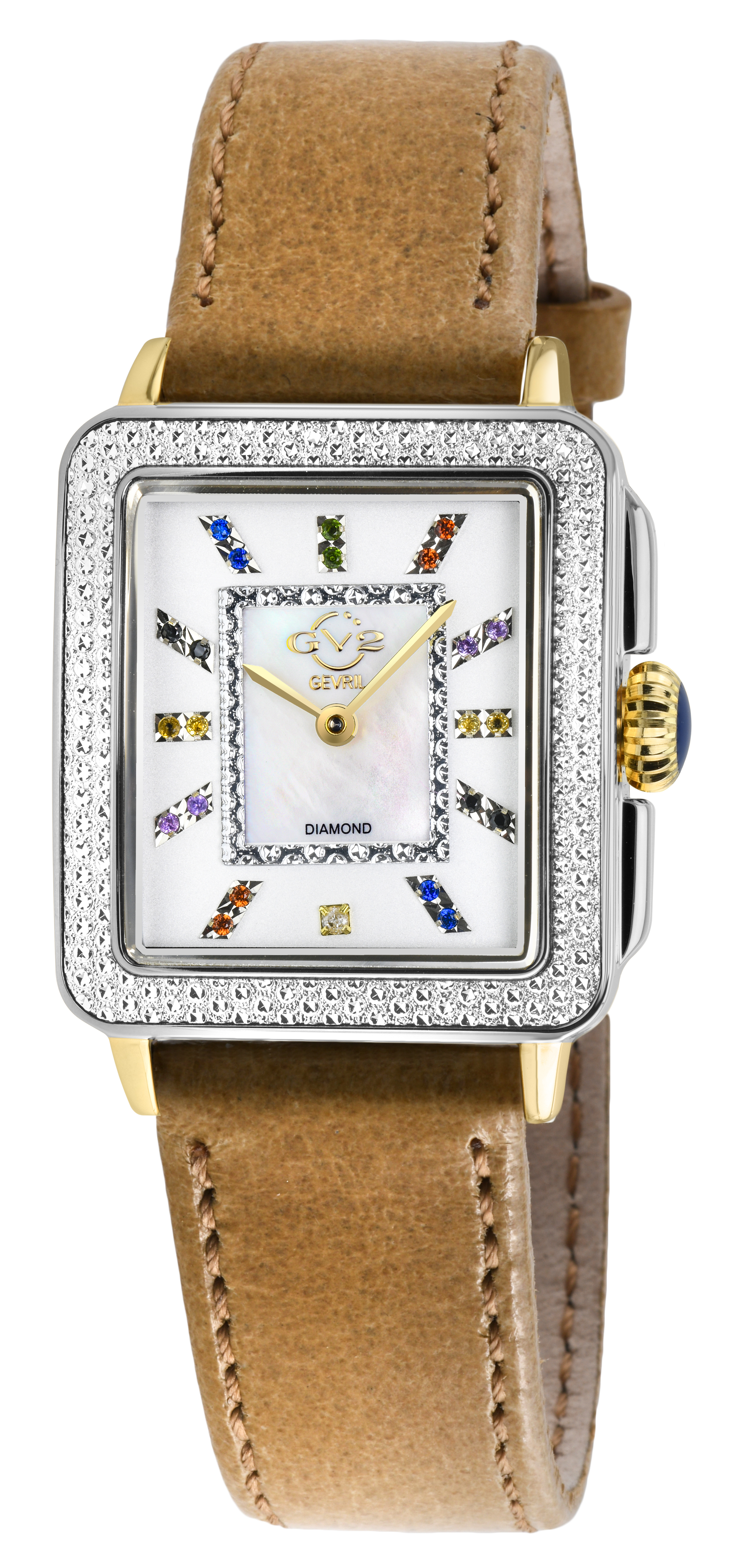 Gv2 Womens Padova Gemstone 12334.1 Light Tan Swiss Quartz Watch - One Size | Gv2 Sale | Discount Designer Brands