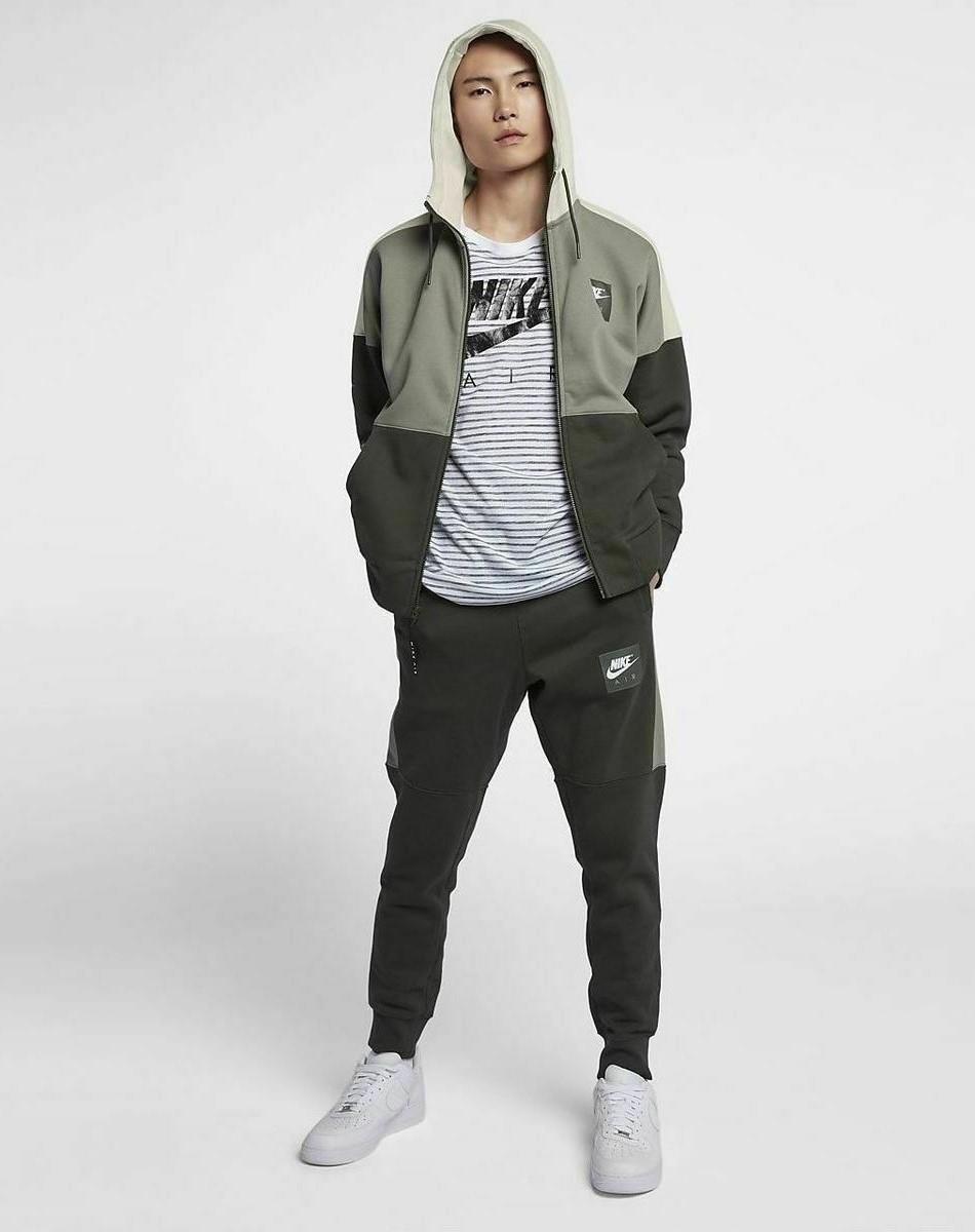Nike Air Mens Zip Through Tracksuit Set Olive Green Fleece - Size X-large | Nike Sale | Discount Designer Brands