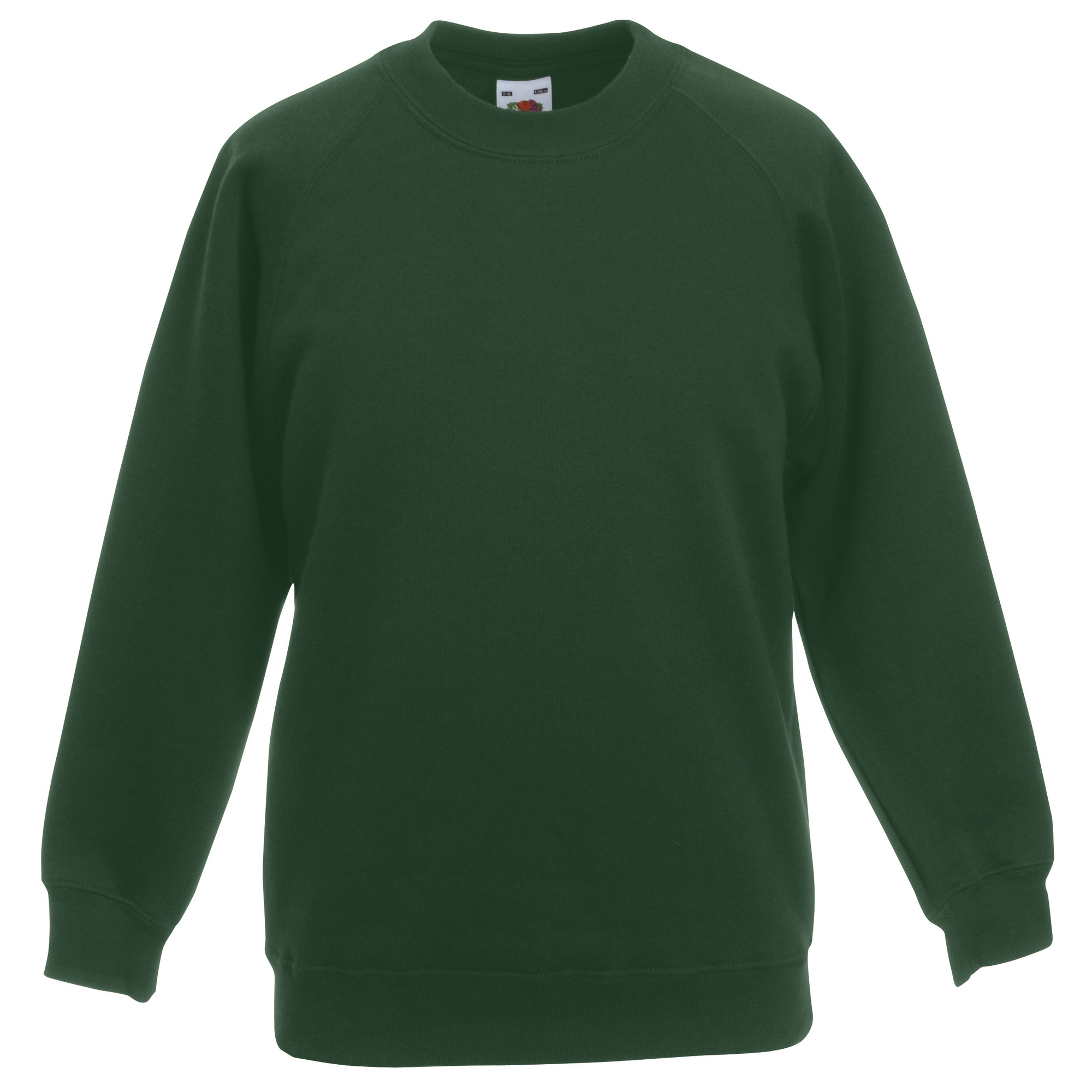 Fruit of the Loom Childrens Unisex Raglan Sleeve Sweatshirt (pack of 2) (bottle Green) - Size 5-6Y | Fruit of the Loom Sale | Discount Designer Brands
