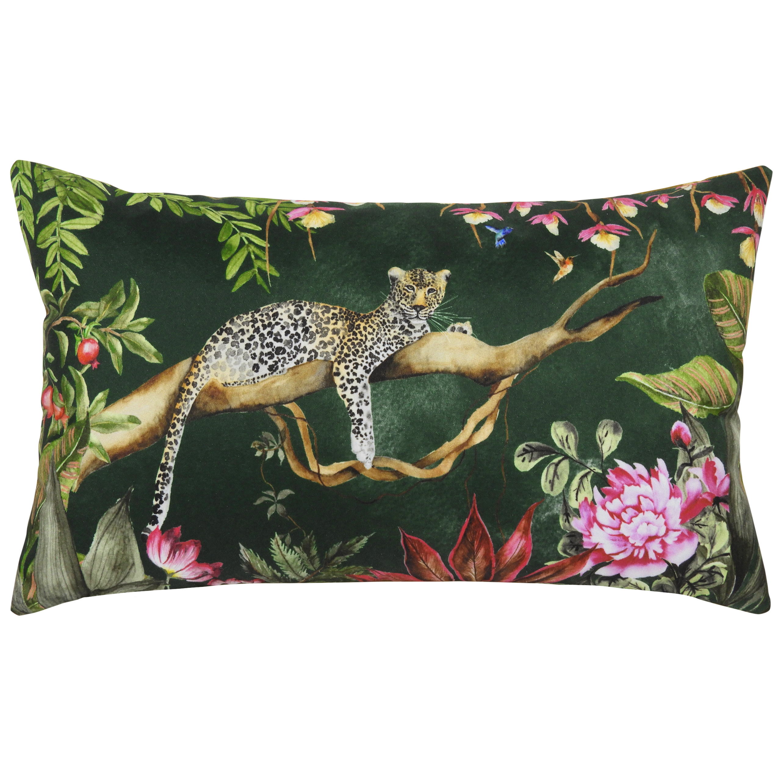 Evans Lichfield Leopard Outdoor Cushion - Dark Green - Size 30 cm x 50 cm | Evans Lichfield Sale | Discount Designer Brands