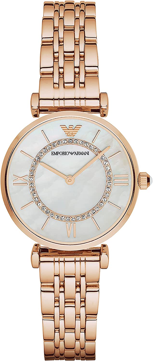 Emporio Armani Gianni T-bar Womens Rose Gold Watch AR1909 Stainless Steel - One Size | Emporio Armani Sale | Discount Designer Brands