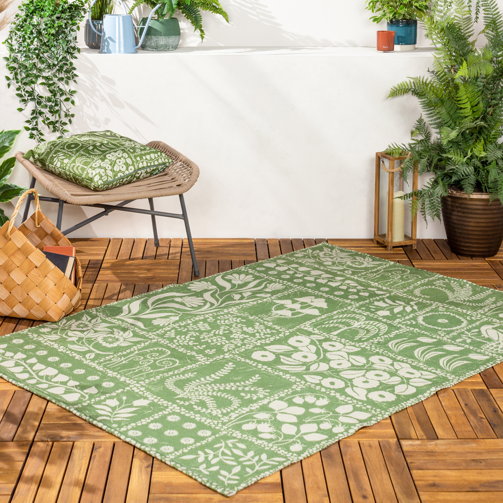 furn. Forage Garden Printed Outdoor Rug, 120 x 170 cm - Green - One Size | furn. Sale | Discount Designer Brands