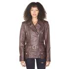 Infinity Leather Womens Long Biker Jacket-quito - Brown - Size 22 UK | Infinity Leather Sale | Discount Designer Brands