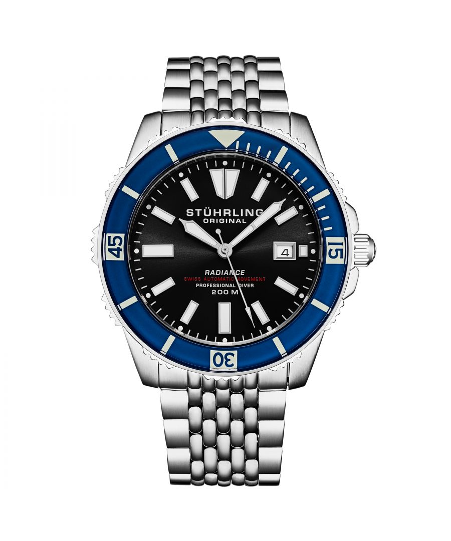 Stührling Mens Swiss Automatic Radiance 1006 43mm Watch - Silver - One Size | Stührling Sale | Discount Designer Brands