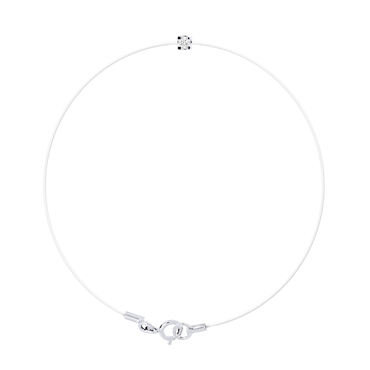 Diadema Womens - Bracelet - Transparent Nylon - Real Diamond - White - One Size | Diadema Sale | Discount Designer Brands