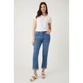 Wallis Womens Scarlet Roll Up Jeans - Blue Cotton - Size 8 Regular | Wallis Sale | Discount Designer Brands