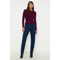 Oasis Womens Slim Mom Jeans - Indigo Blue Cotton - Size 8 Regular | Oasis Sale | Discount Designer Brands