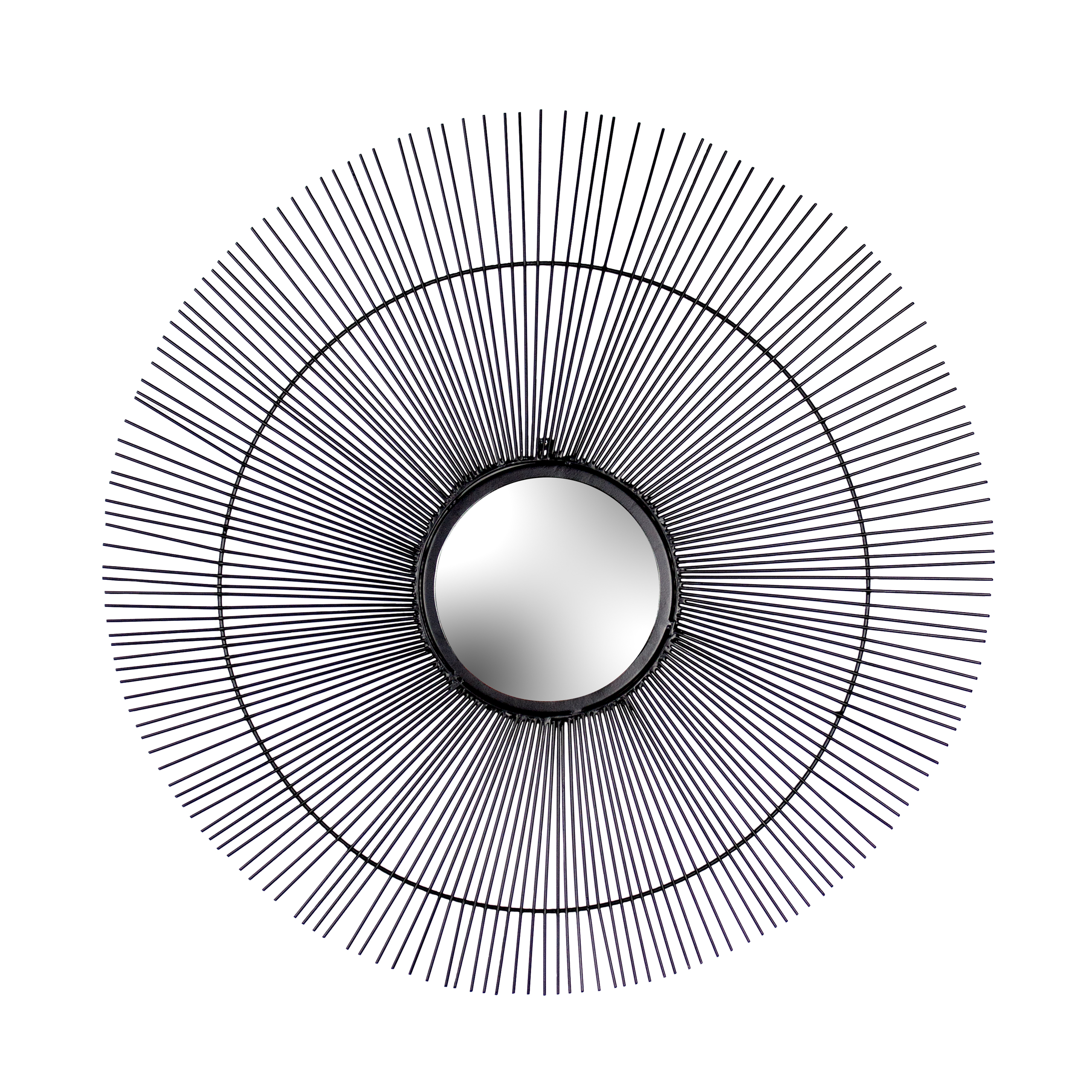 Paoletti Wire Round Circular Wall Mirror - Black Steel - One Size | Paoletti Sale | Discount Designer Brands