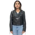 Infinity Leather Womens Collarless Biker Jacket-Padova - Black - Size 8 UK | Infinity Leather Sale | Discount Designer Brands
