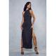 MissPap Womens Premium Satin High Neck Draped Maxi Dress - Black - Size 10 UK | MissPap Sale | Discount Designer Brands
