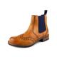 Frank James Fulham Leather Tan Brown Mens Brogue Chelsea Boots - Size UK 9 | Frank James Sale | Discount Designer Brands
