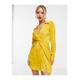 Asos Design Womens Satin Twist Mini Dress With Collar in Gold - Size 10 UK | Asos Design Sale | Discount Designer Brands