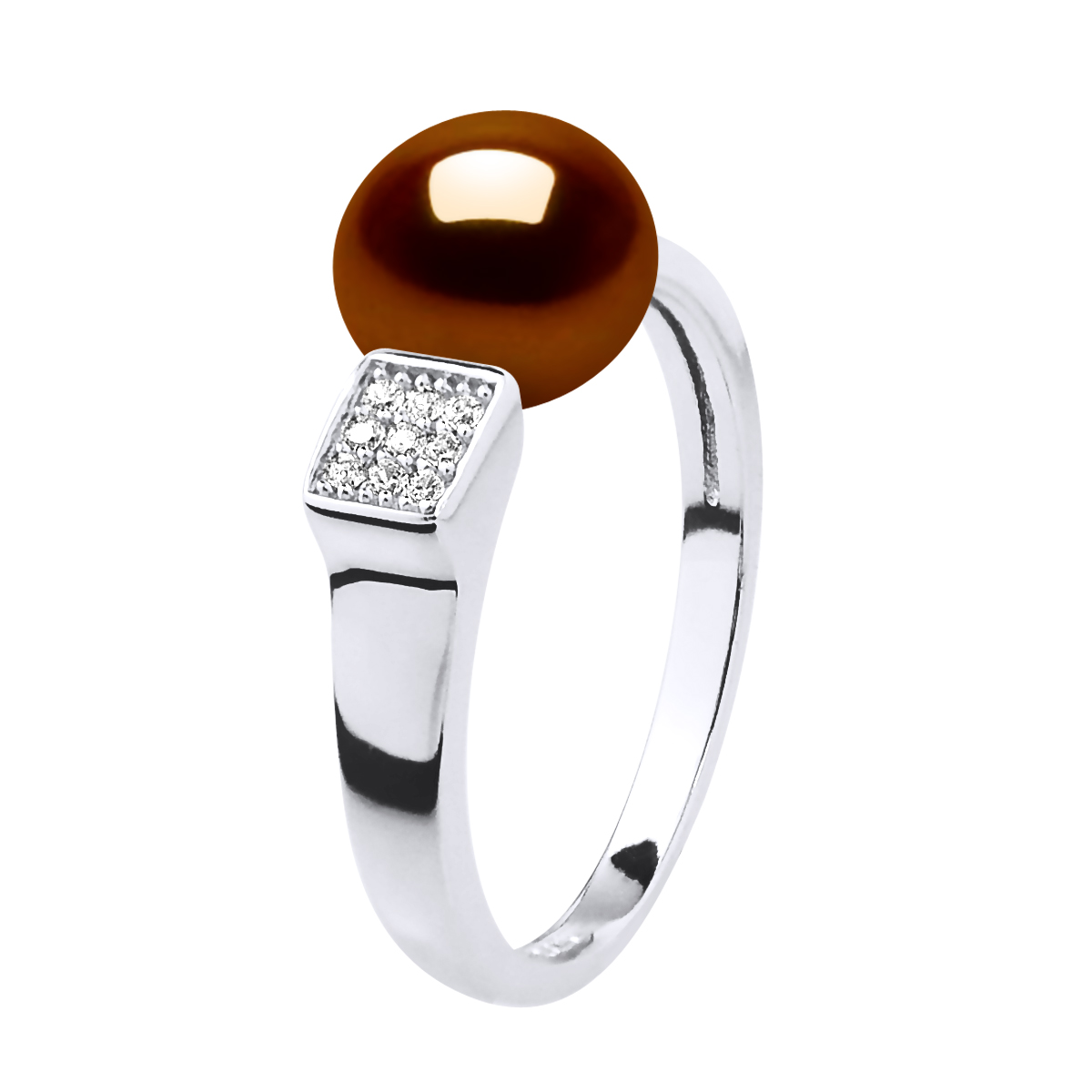 Diadema Womens Ring Adjustable Freshwater Pearl Jewelry 9-10 mm Chocolate 925 Silver - One Size | Diadema Sale | Discount Designer Brands