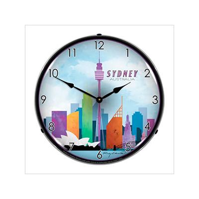 Collectable Sign and Clock Sydney Skyline Backlit Wall Clock