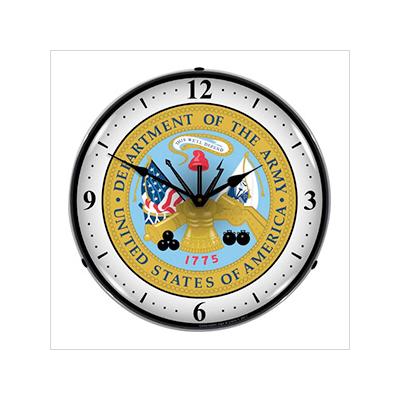 Collectable Sign and Clock US Army Seal Backlit Wall Clock