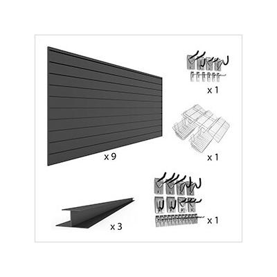 Proslat U-Turn Slatwall Wall Storage Bundle (Charcoal)