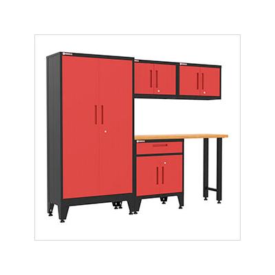 Armadillo Tough Red 5-Piece Garage Cabinet Set with Levelers