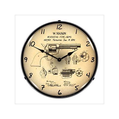 Collectable Sign and Clock Colt Peacemaker Patent Blueprint Backlit Wall Clock