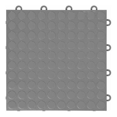 GearTile Coin Pattern 12" x 12" Graphite Garage Floor Tile (24 Pack)