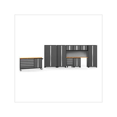 NewAge Garage Cabinets BOLD Grey 10-Piece Project Center Set with Bamboo Top and Backsplash