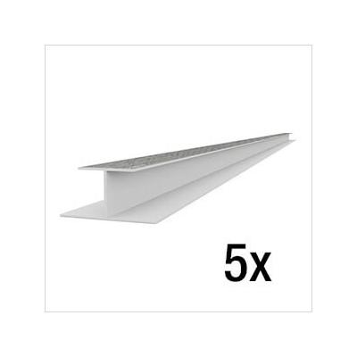 Proslat 8 ft. PROCORE+ PVC Gray Wood Slatwall H-Trim (5-Pack)