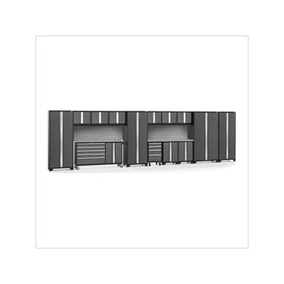 NewAge Garage Cabinets BOLD Grey 15-Piece Project Center Set with Stainless Top and Backsplash