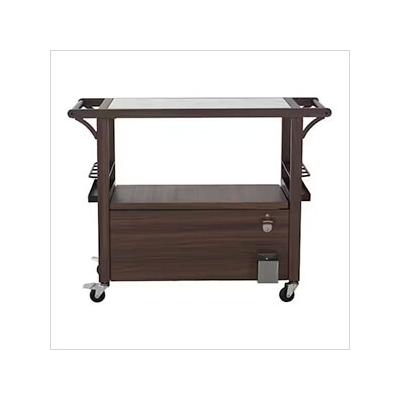 Sunjoy Group 80-Quart Rolling Bar Cart Cooler with Marble Countertop