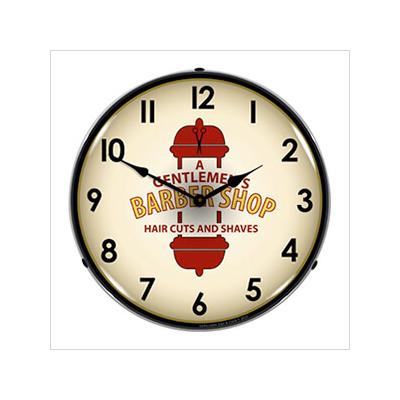 Collectable Sign and Clock A Gentleman's Barber Shop Backlit Wall Clock
