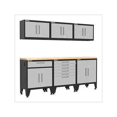 Armadillo Tough Grey 7-Piece Garage Cabinet Set with Levelers