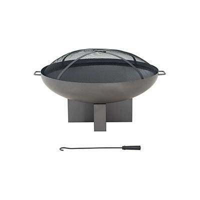 Sunjoy AmberCove 40-Inch Steel Wood Burning Fire Pit with Spark Screen and Fire Poker
