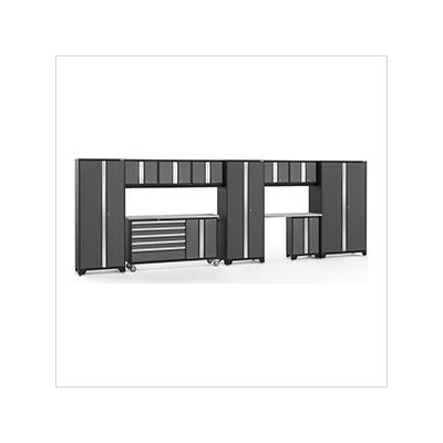 NewAge Garage Cabinets BOLD Grey 11-Piece Project Center Set with Stainless Steel Top