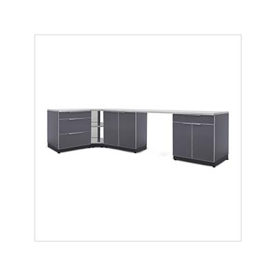 NewAge Outdoor Kitchens Aluminum Slate 6-Piece Outdoor Kitchen Set with Countertops and Covers