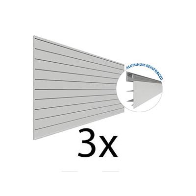 Proslat 8 ft. x 4 ft. PROCORE PVC Slatwall (Grey 3-Pack)