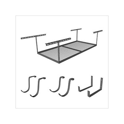 MonsterRax 4'x8' Overhead Storage 18"-33" Drop Combo (Includes 2 Racks and 18 Hooks)