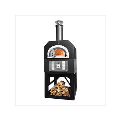 Chicago Brick Oven 38" x 28" Hybrid Countertop Liquid Propane / Wood Pizza Oven (Solar Black - Commercial)