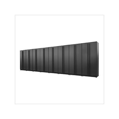 Proslat Garage Cabinets 8-Piece Mat Black Tall Garage Cabinet Set with Black Handles