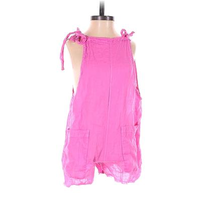 9Seed Romper Square Sleeveless: Pink Solid Rompers - Women's Size Medium