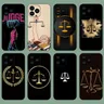 Legale avvocato giudice giustizia cassa del telefono per iPhone 11 12 13 14 15 Mini Pro XS Max X S