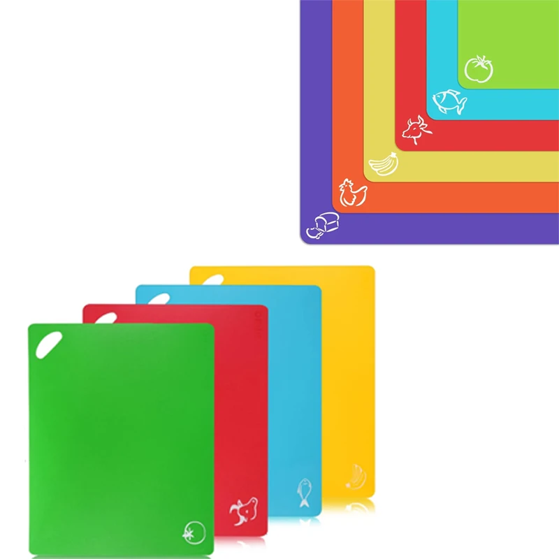 Planche à découper de cuisine en plastique flexible, extra optique, Tapis de cuisine, Outils pour la viande végétale, Accessoires de cuisine, Planche à découper, Document aléatoire 1 pièce