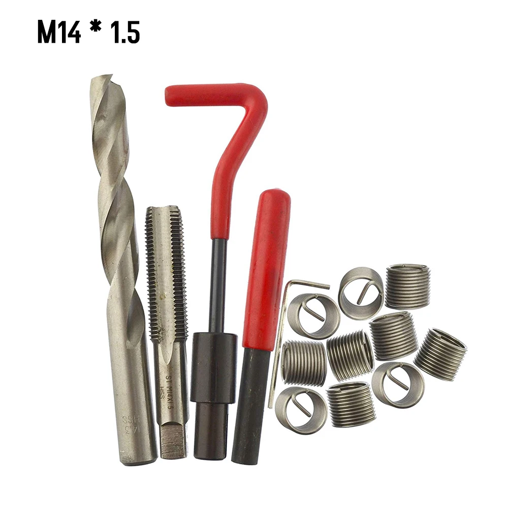15 pezzi kit inserto riparazione filettatura metrica M5 M6 M8 M10 M12 M14 Helicoil Car Pro Coil Tool M12 * 1.5