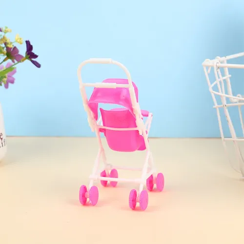 DIY montieren Kinderwagen Kinderwagen Wagen Puppe Zubehör Möbel glückliche Familie für Puppe