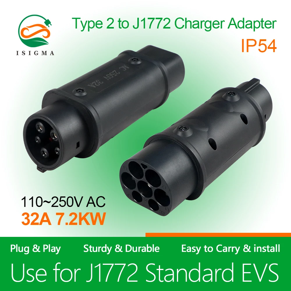 32a 1Phase 7,2 kW Typ2 IEC62196-2 zu Adapter Typ1 saej1772 ev Ladegerät Adapter Elektro fahrzeug Ladeans chluss Konverter Image