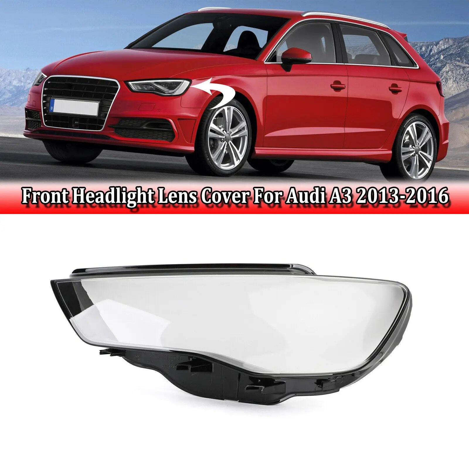 Für audi a3 vordere scheinwerfer linsen abdeckung klarer autos chein werfers chale transparenter lampen schirm