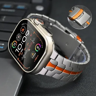 Titan Orange Band für Apple Watch Ultra 2 49 mm Ultra Serie 10 9 8 7 45 mm 46 mm 44 mm Armband Image
