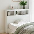 vidaXL Armoire tête de lit avec LED blanc 120x17x102 cm