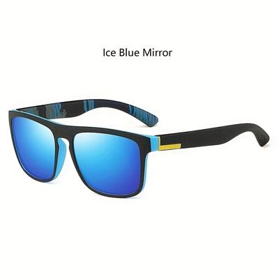 TEMU Classic Polarized Sunglasses For Men And Women Fashionable Square Retro Driver Driving Unisex Sunglasses Luxurious Brand Designer Sunglasses Mirrored Lenses Black Pattern Image